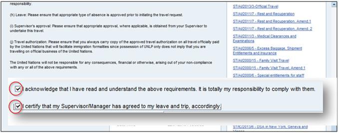 the Important Information page for reference and information you may need in creating a Travel Request. 5.