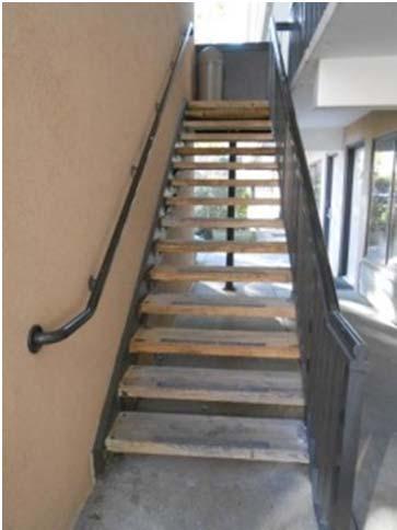Open Exterior Stairs and Ramps Open exterior exit stairs and ramps may be constructed of wood when the