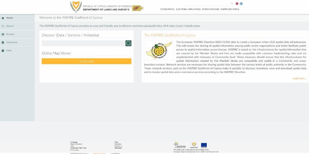 Cyprus INSPIRE ESRI Geoportal Server Fronten d Public