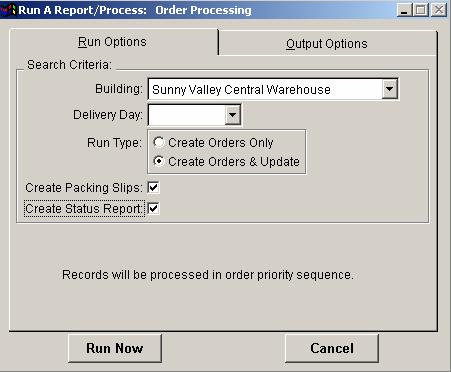 PROCESSES Order Processing Use this menu item to process Requisitions for review only, or to review and update the Consumables Inventory database, accordingly.