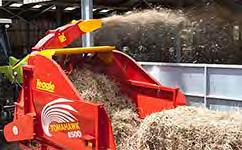 High volume model 1010 handles up to two full size square bales and three 6 diameter round bales.