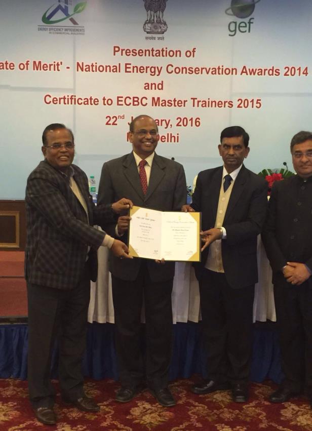 National Energy Conservation Merit Award 2015 by Ministry of Power