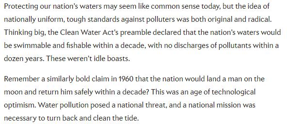 Ex: Clean Water Act (1972)