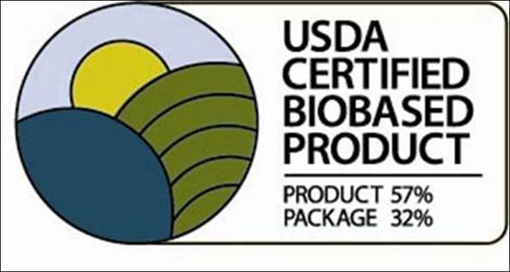 USDA may display the USDA Certified Biobased Product Label States biobased content on label FP
