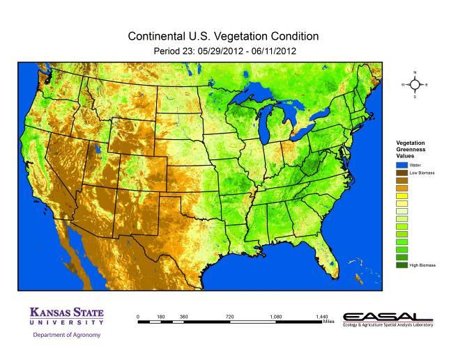 Map 7. The Vegetation Condition Report for the U.S.