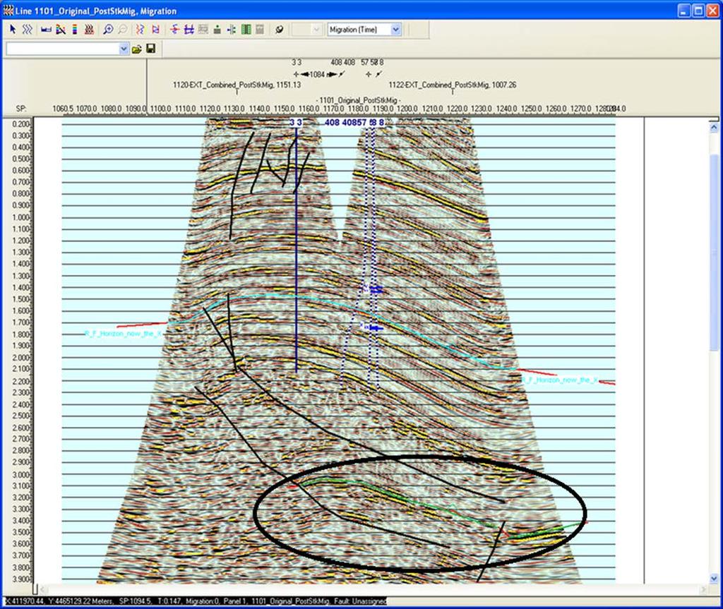 2D Seismic Line Across Gum Deniz Oil Field Possible Deep Structure in Gum Deniz island area