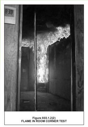 C) Flames exit the doorway Autoignition of paper target on the floor Page 16 - Workbook\ 2012 IFC and IBC Interior Finishes and Foam