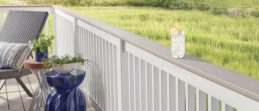 DESIGNER WITH DECK BOARD AND SQUARE BALUSTERS BALUSTER OPTIONS A variety of baluster options provide a