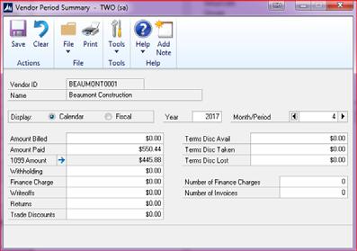 Payables Management year-end closing procedures (Optional) Page 33 Step 7: Print the 1099 Statements Note: You can print 1099 statements at any time. 1. To print the 1099 statements: Go to Microsoft Dynamics GP > Tools > Routines > Purchasing > Print 1099.