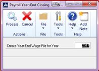 Payroll Year-End closing Page 56 Step 5: Install the Year-end update To install the Payroll Year-end update, follow the installation instructions provided with the update.