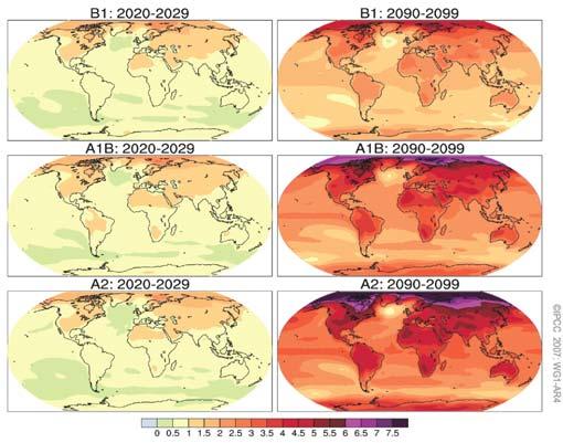 Projections of Future Changes in Climate Projected warming in 21st century expected to be