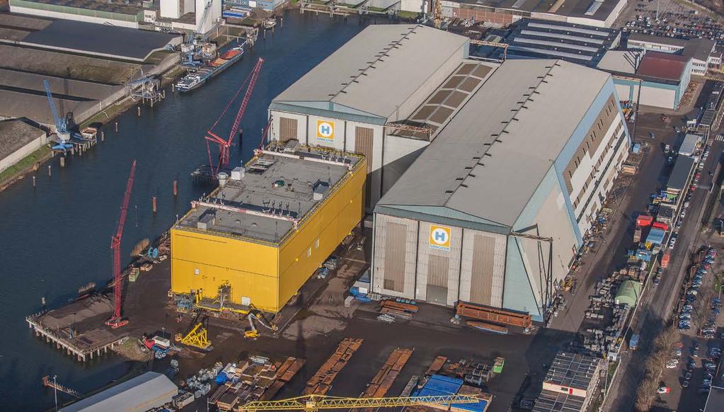 (LxWxH) 6x 5 t lifting capacity 50 x 24 x 8,50 m (LxWxH) 50 x 24 x 9,50 m (LxWxH) 80 x 12 x 4 m (LxWxH) Our fabrication yard in Zwijndrecht, near the Port of Rotterdam, has superb facilities and has