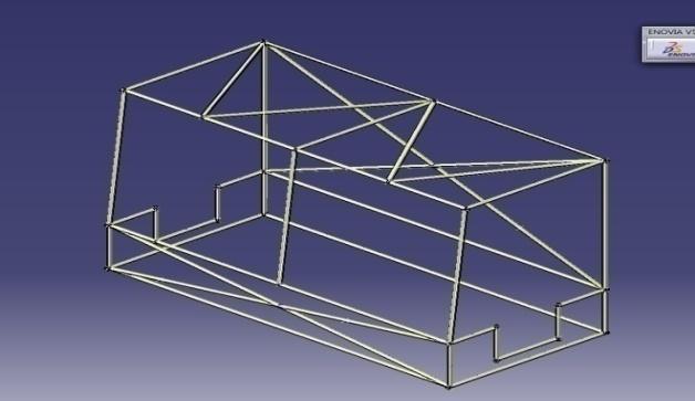 Isometric view of roll cage model 2 DESIGN OF ROLL CAGE MODEL 3 