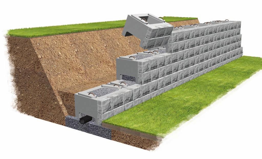 Native gravelly soil, edge of excavation (1 minus) crushed stone as Standard block When you need a solution for retaining walls and other landscape projects, nothing stacks up quite like Verti-Block.