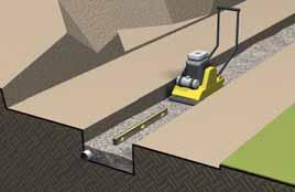 Remove all surface vegetation and organic soils. This material should not be used as backfill. Excavate behind the wall to accommodate the design length of the geogrid.