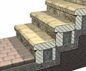 (10 mm) and a stair tread of AB Capstones and pavers.