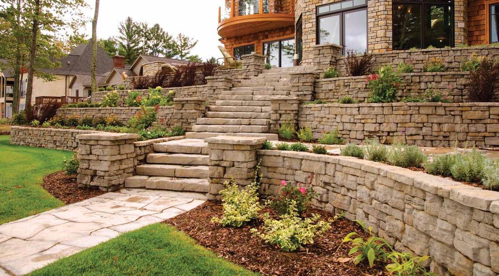 Rosetta steps have a uniform rise, unlike natural stone steps, which tend to be inconsistent.