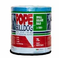 SMALL SQUARE BALER TWINE Developed from years of in-field testing, Bulldog standard square baler twine is formulated with the highest quality raw materials available, to give
