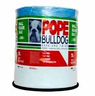 Bulldog Big Roll Baler Twine Features: Perfect spooling Knot stability and grip UV protected Easy feed and soft on knotters Bright blue 6000m 4000m Application Code Brand Colour
