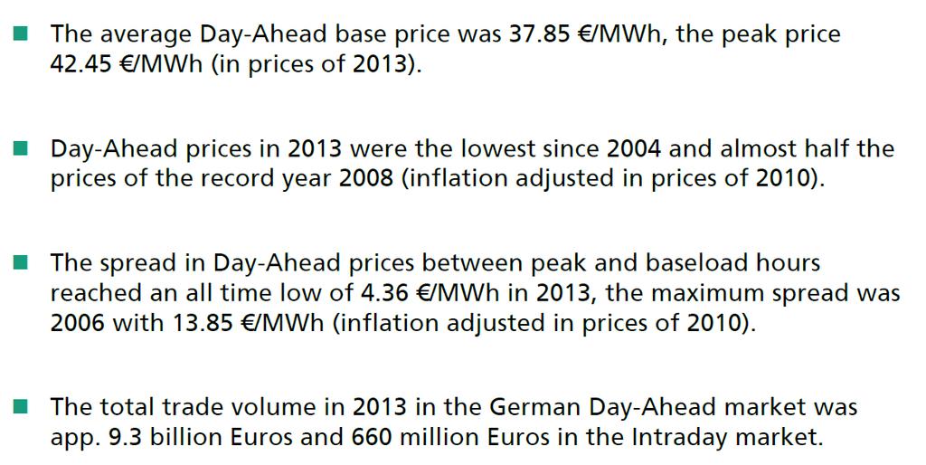 Electricity Market Germany 2013 Source: Electricity