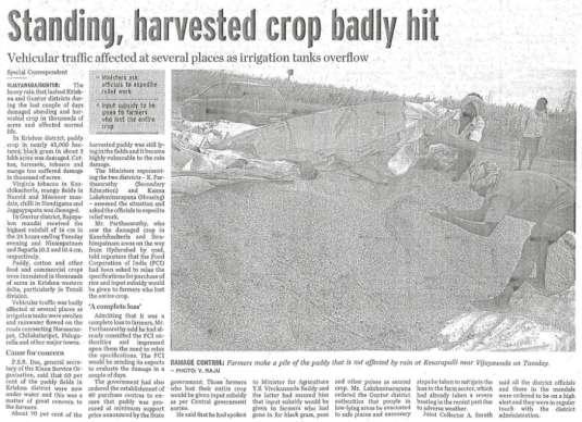 Unseasonal Rains Rain affects prospects of crop protection firms. Friday, Jan 07, 2011.