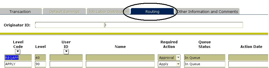 22. Next click on the Routing tab or select Routing from the Options menu.