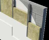 5mm plasterboard, ceiling mass per unit area 8kg/m 2 INFILL: Minimum 100mm ROCKWOOL FLEXI between joists Separating New Build Metal Frame Wall Construction STUDS: 70mm metal C studs at 0mm centres