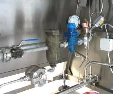 Chamber is sterilised using steam only and is monitored and interlocked.