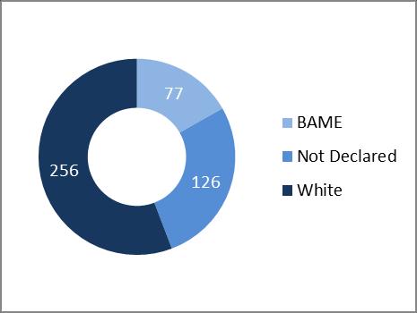 2.3. Ethnicity A total of 77 employees declared themselves as Black, Asian or minority ethnic (BAME), representing 16.78 the workforce on a Monitor contract, typically in middle management roles.