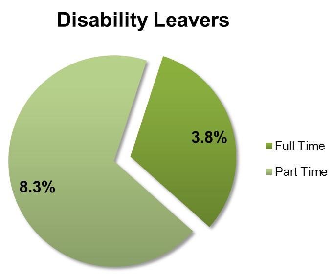 Workforce Monitoring 216 2.4.14 Full time and part time starters and leavers by disability.