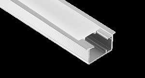 DURALIS-LED Floor Complete profile with cover without LED-Strip with marking for adhesion of LED-Strip IP 65 Length: 250 cm Installation height: 8 mm Height: 9, 12.