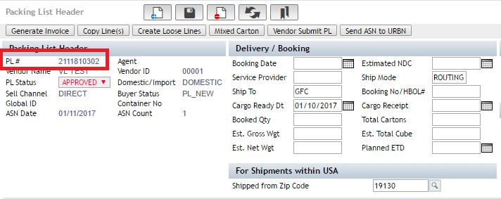 STEP 2 Create a Booking You have now created a blank draft of the packing list.