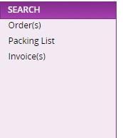 If a packing list has already been created, will receive an error message that the PO number has returned no results.