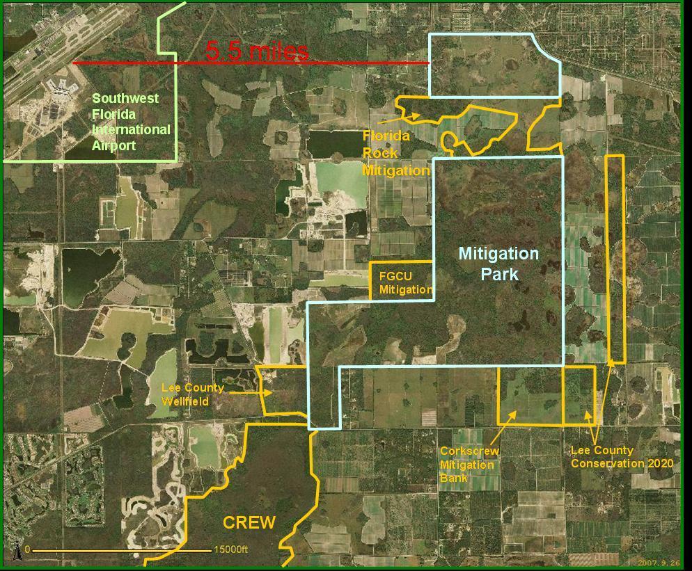 25 Mitigation Park: A Visionary New Approach 1994 EA/FONSI approved mitigation for the new midfield terminal &future parallel runway. Located 5 miles from airport AOA to reduce wildlife hazards.