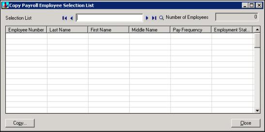 Step 17. Set Up Employee Selection Lists (optional) To enable these buttons, do not enter any employee numbers in the table.