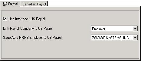 Set Up the Database If you are using U.S. Payroll, select the U.S. Payroll tab and do the following: a. Select Use Interface US Payroll to activate a connection to U.S. Payroll. (This box can be cleared to temporarily disengage integration for maintenance or other purposes.