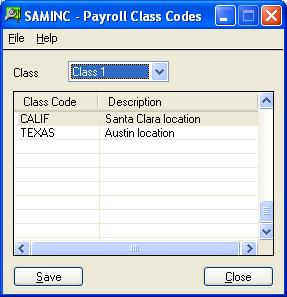 Step 7. Set Up Class Codes (optional) you can enter the employeeʹs department code. You can then process employees or print reports by department.