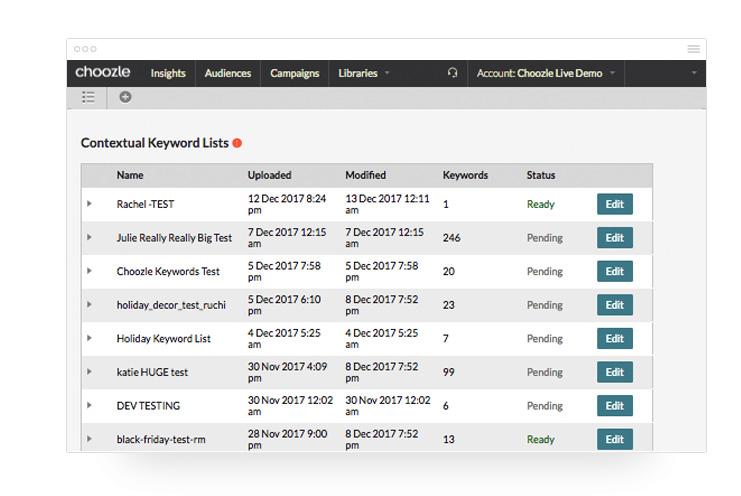 Contextual Keyword Targeting With contextual keyword targeting, you can match keyword-targeted ads to sites to place your message where it makes sense.
