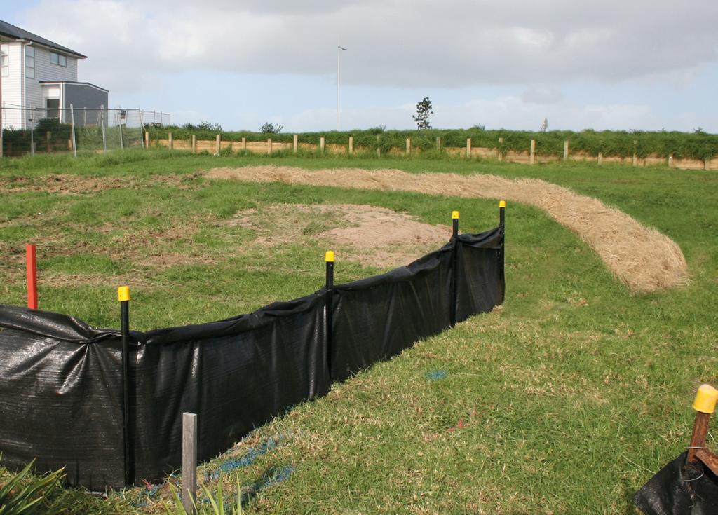 Construct earth bunds around the outer edges of your site by compacting clay or topsoil and covering them with geotextile cloth, grass or mulch. Why?