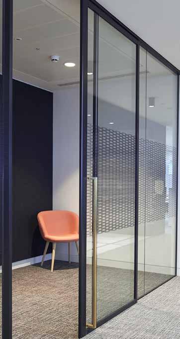 Symmetry door uses toughened glass - 6mm inside and 8mm outside. Affinity door uses 6mm toughened glass inside and 8.8mm annealed acoustic laminated glass outside. are single leaf only.