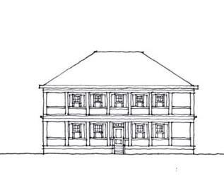 Basic Massing Illustrative Elevation 1-Story Small Scaled Structure Conceptual