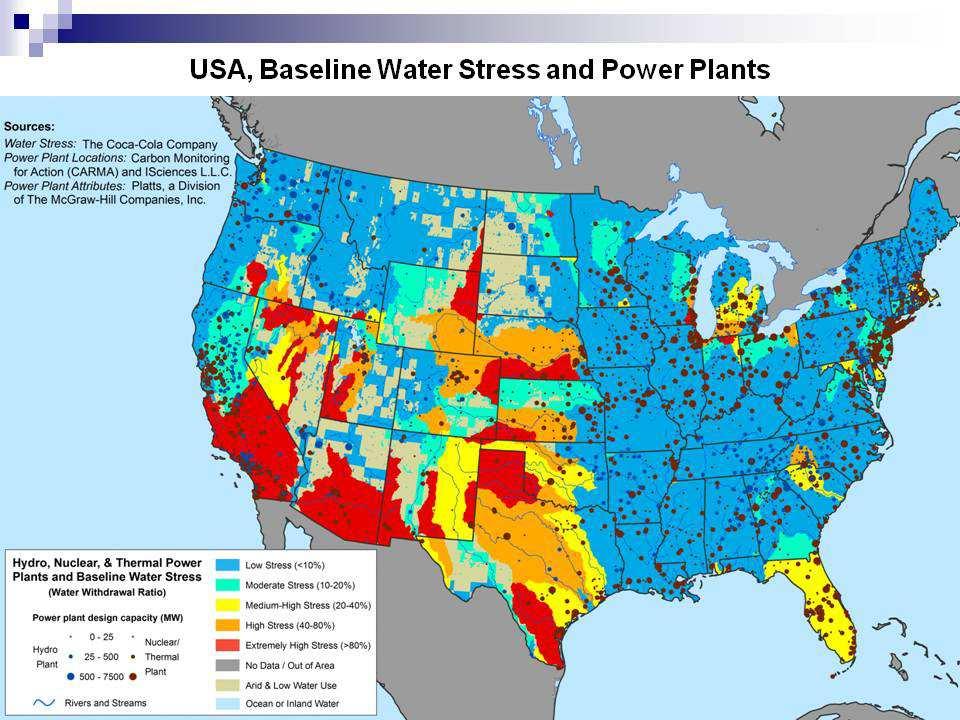 Source 2: Water stress in the USA nowadays: Colorado River Source: Aqueduct, measuring and