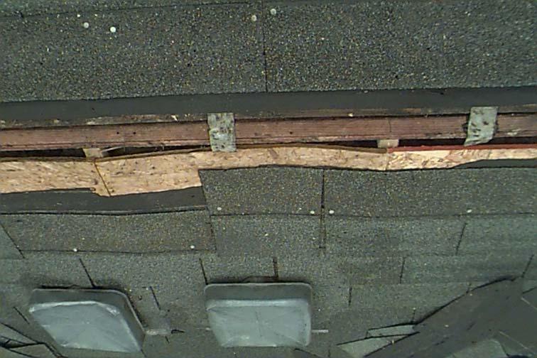 Crushed roof vent Trusses Strap misalignment These marriage line straps