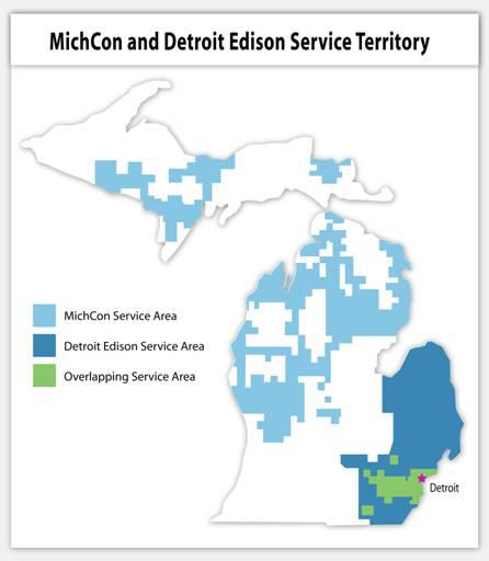 Profile of MichCon and Detroit Edison MichCon Eleventh largest U.S. natural gas utility with 1.