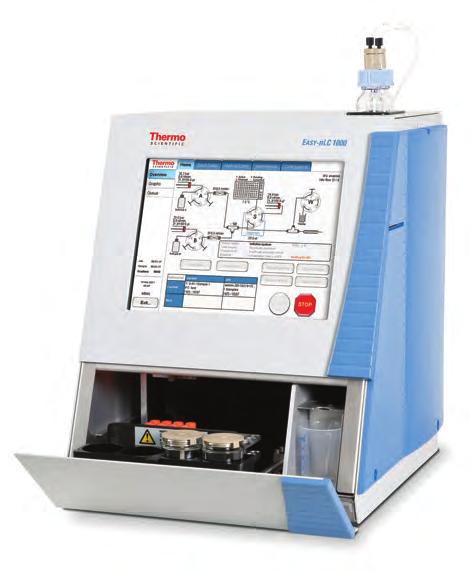 Thermo Scientific EASY-nLC 1000 Effortless Split-free, Nano-flow Performance at Ultra High Pressure The workflow is extremely simple with seamless MS integration for instant trouble-free operation.