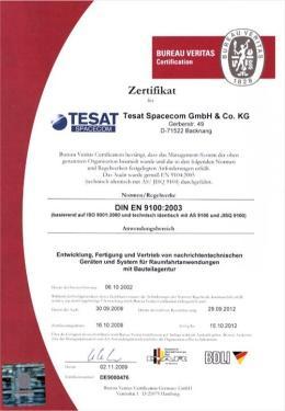 QUALITY»Certifications» ESA (ECSS-Q70-10C/11) since 1976 for rigid PbSn-PCBs» QM-System (DIN EN ISO