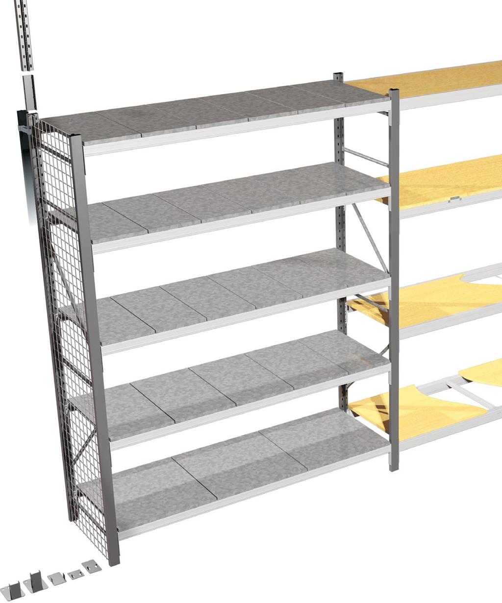 Accessories & Specification 11 1 10 6 4 7 3 page 6 9 1 Galvanised Steel Shelf Panels span across beams to form a solid steel shelf.