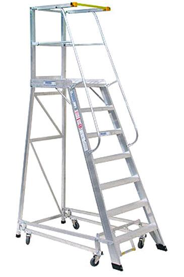 OP1800ZP 1830mm 7 700 x 600mm 1340 x 600mm OP2100ZP 2100mm 8 700 x 600mm 1850 x 600mm Aluminium Order Picking Ladder Trucks These deluxe aluminium order pickers are fully