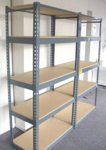 Shelves are 18mm customwood with fully adjustable heights. Shelf frames include a center cross-beam for added strength.
