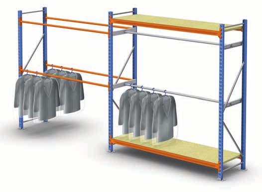 M7 SHELVING FOR MEDIUM AND LARGE LOADS Units for hanging products There are two solutions for hanging garments or other